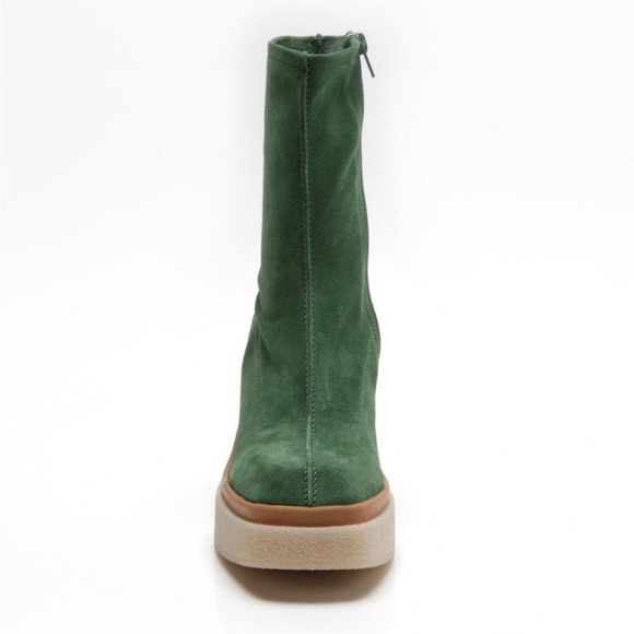 FREE PEOPLE Gigi boots suede green platform size 38.5 - Picture 12 of 16